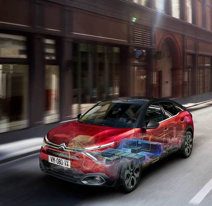 vue détaillé du moteur électrique citroën Ë-C4